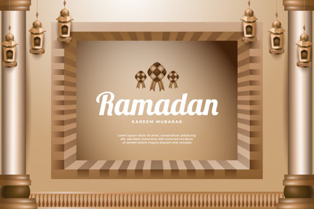 Ramadan Kareem greeting card. Ramadan Kareem background. Vector illustrationのイラスト素材