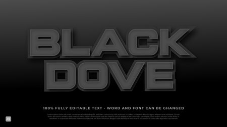 Editable text effect with black dove themeのイラスト素材