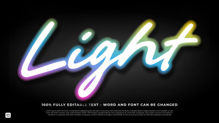 Editable text effect with modern light themeのイラスト素材