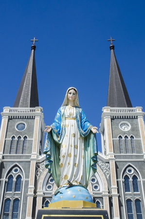 Old church of Roman Catholic Christianity in chantaburi province,Thailandの写真素材