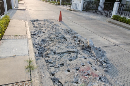 Damaged roadの写真素材