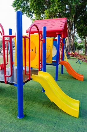 Colorful Playground in a parkの写真素材