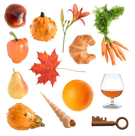 orange objects collectionの写真素材