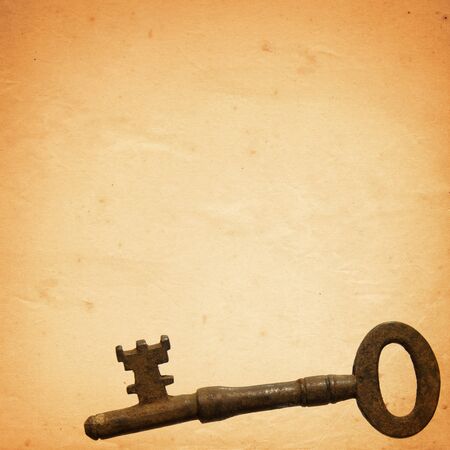 old paper background with old key の写真素材