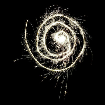spiral drawing with a sprkler trailの写真素材