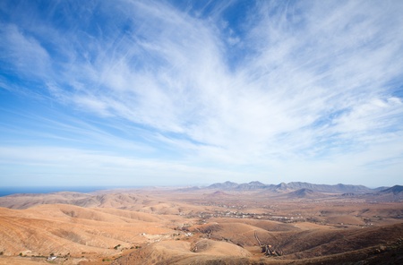 Fuerteventura, Canary Islands, view from Mirador de Guise y Ayoseの写真素材
