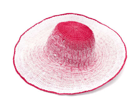 summer hat isolated on whiteの写真素材