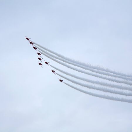 flight of the Royal Air Force Aerobatics team the Red Arrows のeditorial素材