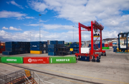 container port in Las Palmas, Gran Canariaのeditorial素材