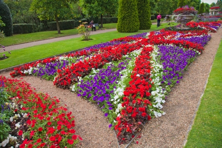 Regent's Park, London, Union flag flower bedのeditorial素材