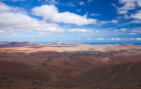 central Fuerteventura, view from El Pinar de Betancuriaの写真素材