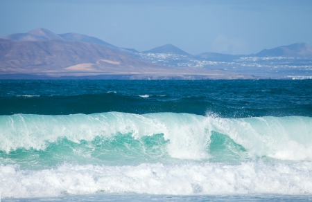 Sea swell between Fuerteventura and Lanzaroteの写真素材