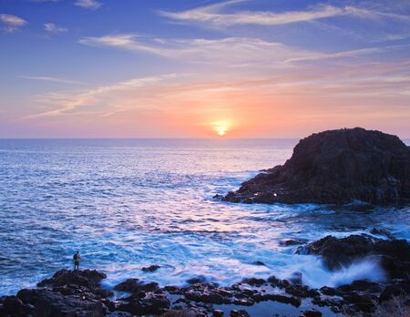 Northern Fuerteventura, edge of El Cotillo sunsetの写真素材