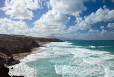 west coast of Fuerteventura, Canary Islands, at La Paredの写真素材
