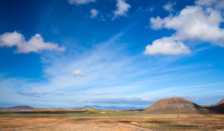 Inland Fuerteventura, view from Montana de Ecanfraga at Villaverdeの写真素材