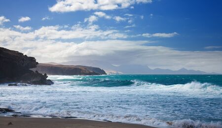 Eroded west coast of Fuerteventura, Canary Islands at La Pared