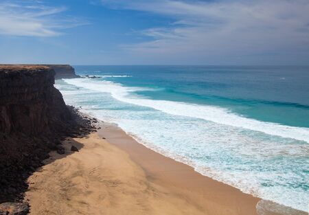 Eroded steep west coast of Fuerteventura, Playa del Aguila