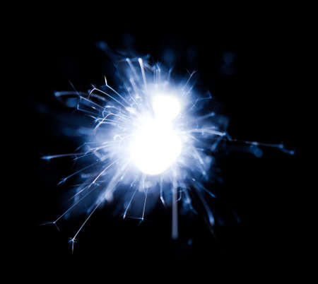 sparkler isolated on black backgroundの写真素材