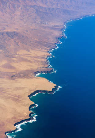 Fuerteventura, Canary Islands, eroded west coast from the air
