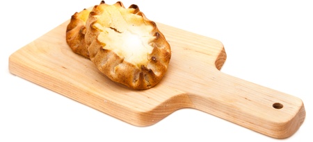 Karelian pasty, rye crust open pastryの写真素材