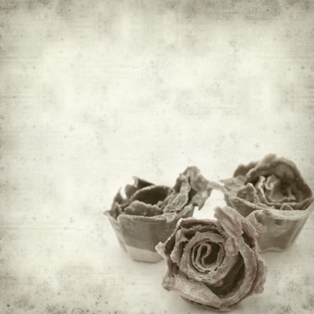 textured old paper background with rose kindlingの写真素材