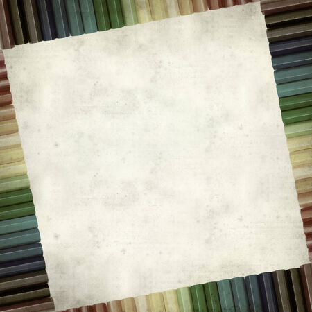 textured old paper with color pencilsの写真素材