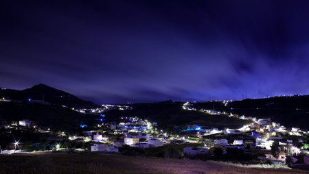 Gran Canaria, Marzagan at nightの写真素材