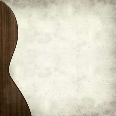 textured old paper background with classic acoustic guitarの写真素材