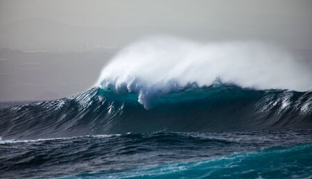 ocean waves breaking by the shores of Gran Canaria