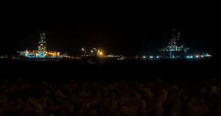Las Palmas de Gran Canaria, January 2015, oil rigs serviced in the portのeditorial素材
