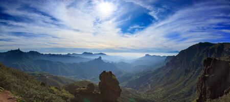 Gran Canaria, Caldera de Tejeda, mist is settling over Calderaの写真素材