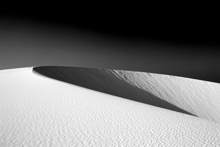 Northern Fuerteventura, Canary Islands, nature reserve Dunes of Corralejo, monochromeの写真素材