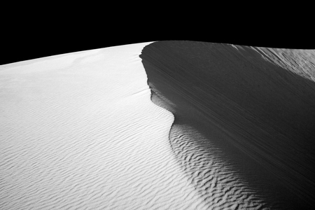 Northern Fuerteventura, Canary Islands, nature reserve Dunes of Corralejo, monochromeの写真素材
