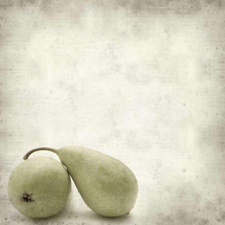 textured old paper background with green pearsの写真素材