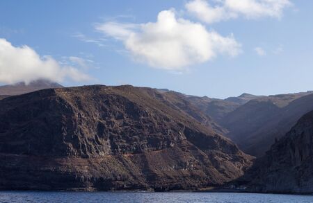 La Gomera, Canary islands, steep cliffs along west coastの写真素材