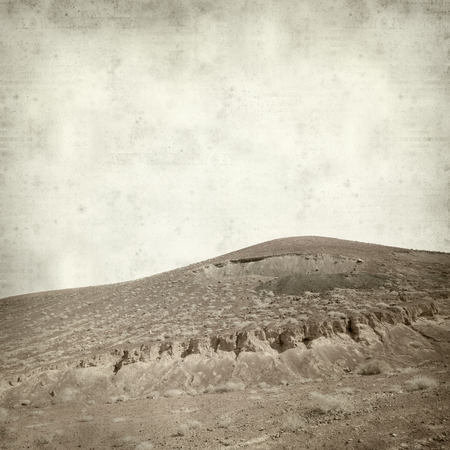 textured old paper background with Fuerteventura landscape around Lajaresの写真素材
