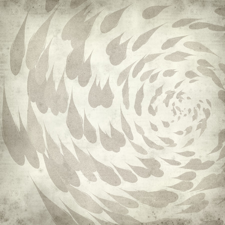 textured old paper background with spiralling koi carp illustration