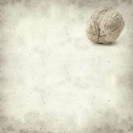 textured old paper background with freshly harvested walnuts