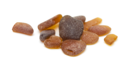 sea glass pieces isolated on whiteの写真素材