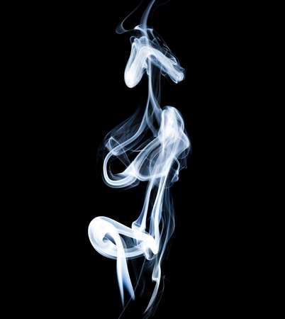 Wisp of smoke on black backgroundの写真素材