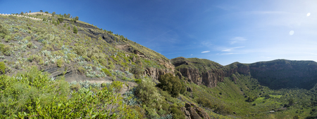 Gran Canaria, Caldera de Bandama and Pico de Bandama, panoramaの写真素材