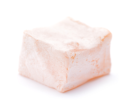 fruit Turkish delight pieces isolated on whiteの写真素材