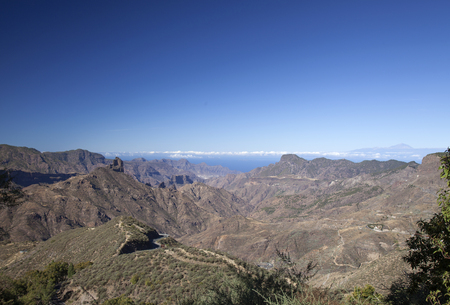 Gran Canaria, Caldera de Tejeda in Octoberの写真素材
