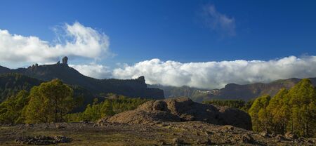 Central Gran Canaria, protected landscape of Roque Nublo, Decemberの写真素材