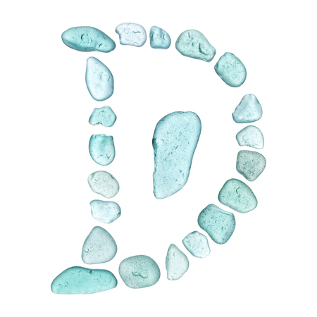 Chinese character yue - moon, historical form, sea glass mosaicの写真素材