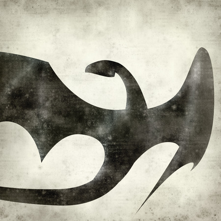 textured old paper background with dragon ilustrationの写真素材