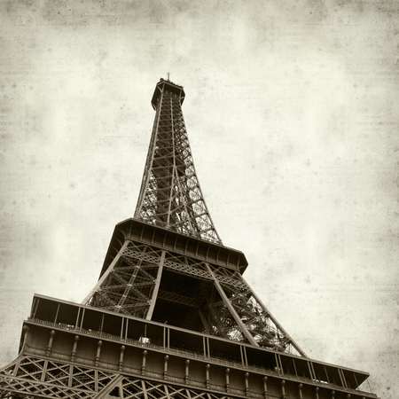 textured old paper background with the Eiffel Tower, Paris, Franceの写真素材