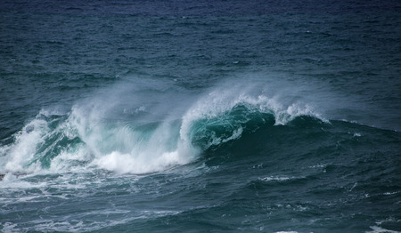 powerful ocean waves breaking by the shores of Gran Canaria