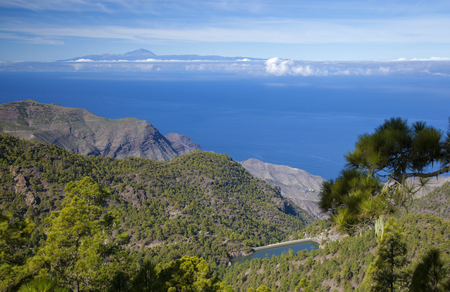 Gran Canaria, December, view west from nature Park Tamadabaの写真素材