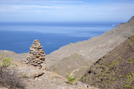 Gran Canaria, January, views from hiking path La Ruta Del Cartero, Postman route, between Risco de Agaete and La Aldea de San Nicolasの写真素材